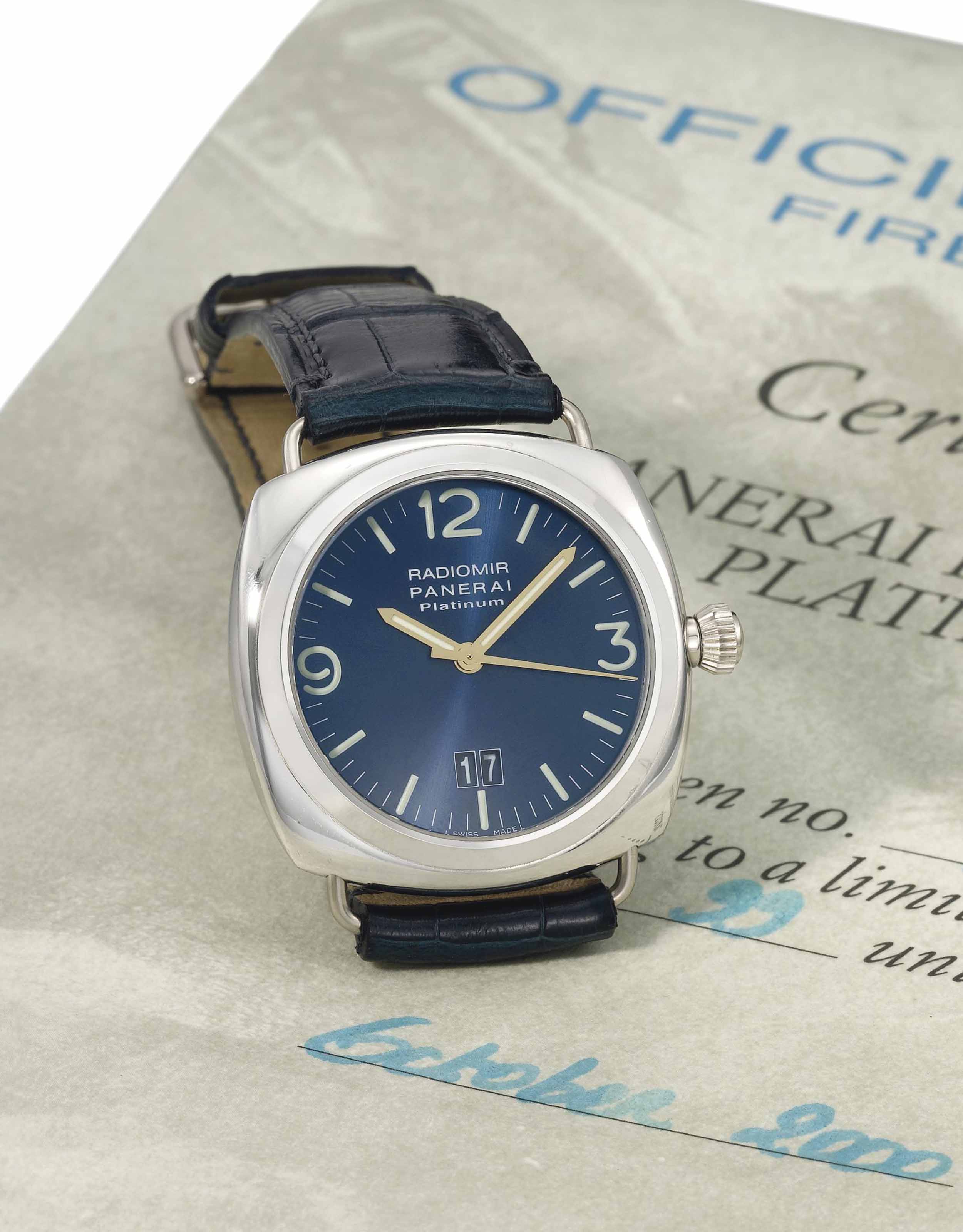 signed panerai, radiomir, firenze 1860 model, no. c87/99, ref.
