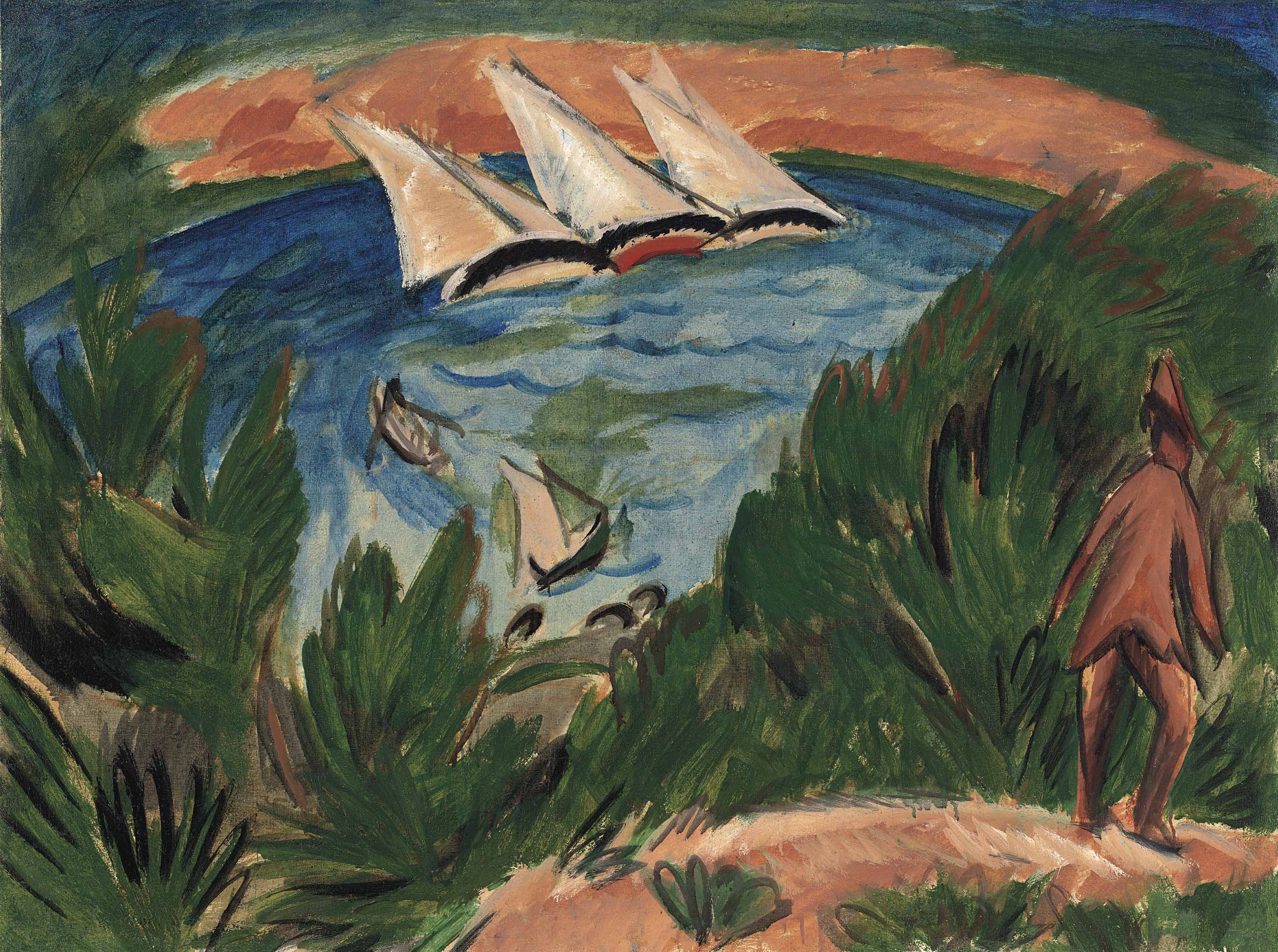 ernst ludwig kirchner(1880-1938 segelboote im sturm christ