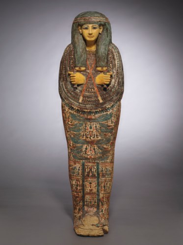 AN EGYPTIAN PAINTED WOOD ANTHR