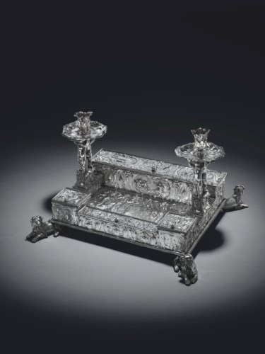 A CHARLES I SILVER INKSTAND OR